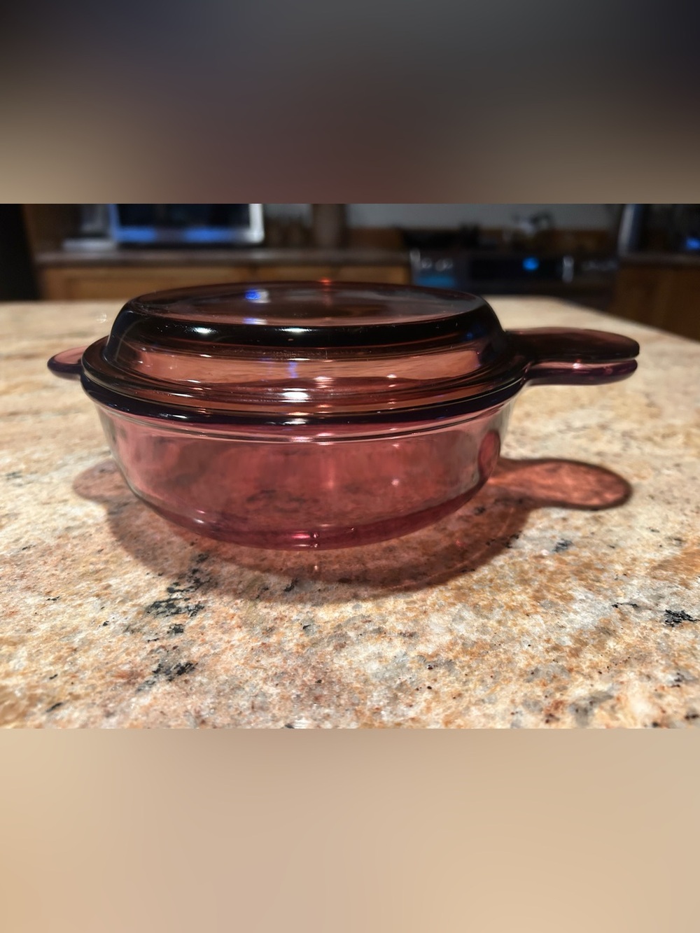 Visions by Corning NY #V-240-B 24oz Amethyst Cranberry Glass Covered Casserole
